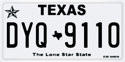 TX license plate DYQ9110