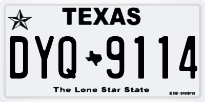 TX license plate DYQ9114