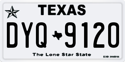 TX license plate DYQ9120