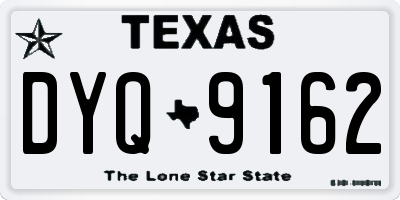 TX license plate DYQ9162