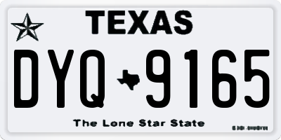 TX license plate DYQ9165