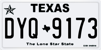 TX license plate DYQ9173