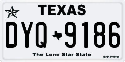 TX license plate DYQ9186