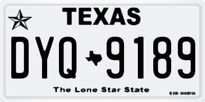 TX license plate DYQ9189