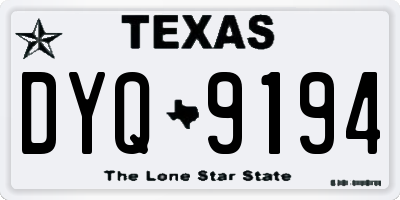 TX license plate DYQ9194
