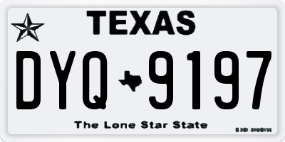 TX license plate DYQ9197