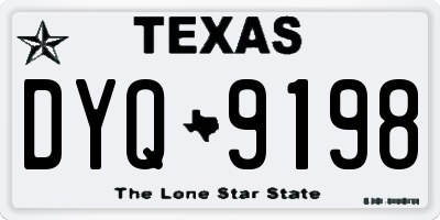 TX license plate DYQ9198