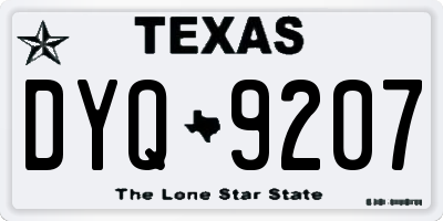 TX license plate DYQ9207
