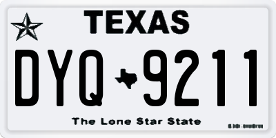 TX license plate DYQ9211