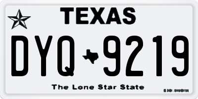 TX license plate DYQ9219