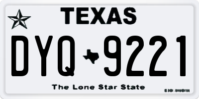 TX license plate DYQ9221