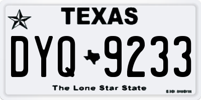 TX license plate DYQ9233