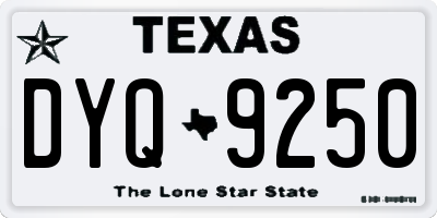 TX license plate DYQ9250