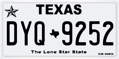 TX license plate DYQ9252