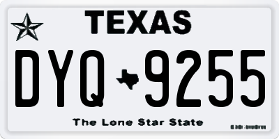 TX license plate DYQ9255
