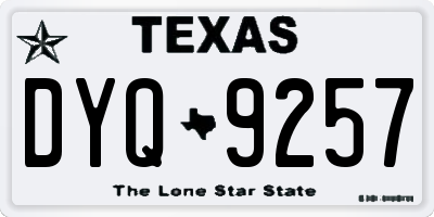 TX license plate DYQ9257