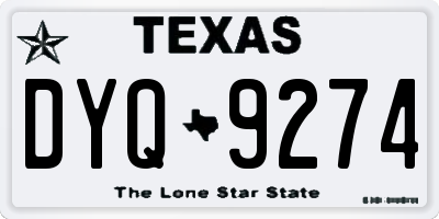 TX license plate DYQ9274