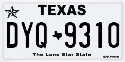 TX license plate DYQ9310