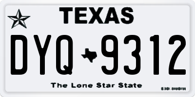 TX license plate DYQ9312