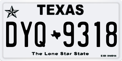TX license plate DYQ9318