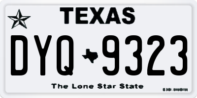 TX license plate DYQ9323
