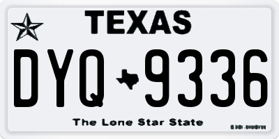 TX license plate DYQ9336