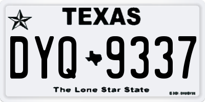 TX license plate DYQ9337