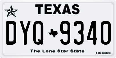 TX license plate DYQ9340