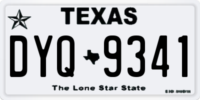 TX license plate DYQ9341