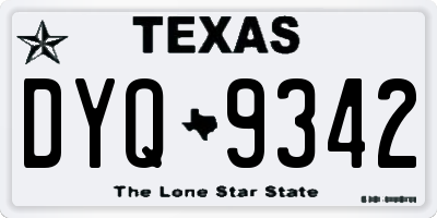 TX license plate DYQ9342