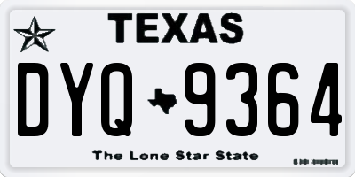 TX license plate DYQ9364