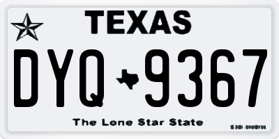 TX license plate DYQ9367