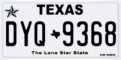 TX license plate DYQ9368
