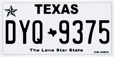 TX license plate DYQ9375
