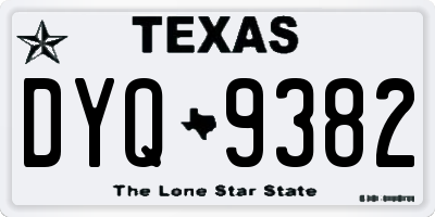 TX license plate DYQ9382