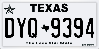 TX license plate DYQ9394