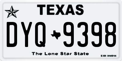 TX license plate DYQ9398