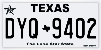 TX license plate DYQ9402