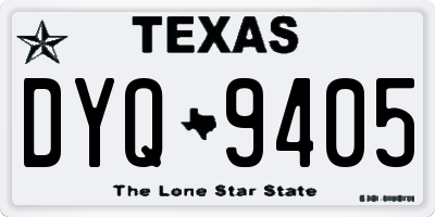 TX license plate DYQ9405