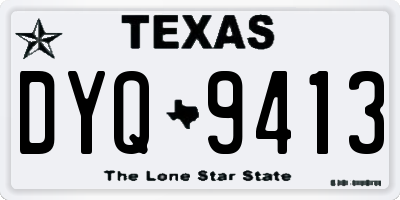 TX license plate DYQ9413