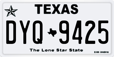 TX license plate DYQ9425