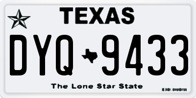 TX license plate DYQ9433