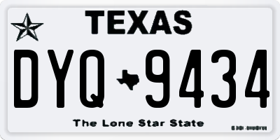 TX license plate DYQ9434