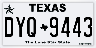TX license plate DYQ9443