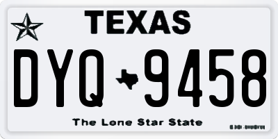 TX license plate DYQ9458