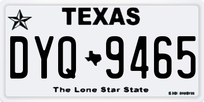 TX license plate DYQ9465