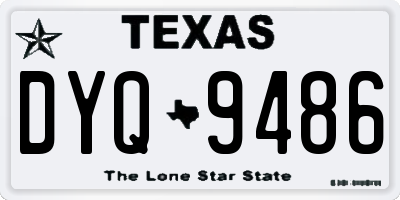 TX license plate DYQ9486