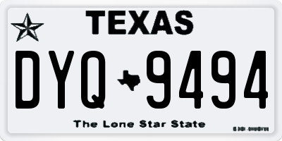 TX license plate DYQ9494