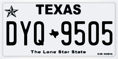 TX license plate DYQ9505