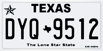 TX license plate DYQ9512